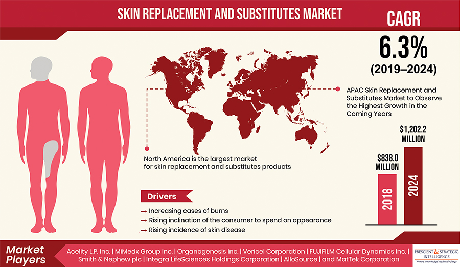 Skin Replacement and Substitutes Market to Exhibit 6.3% CAGR in Coming Years